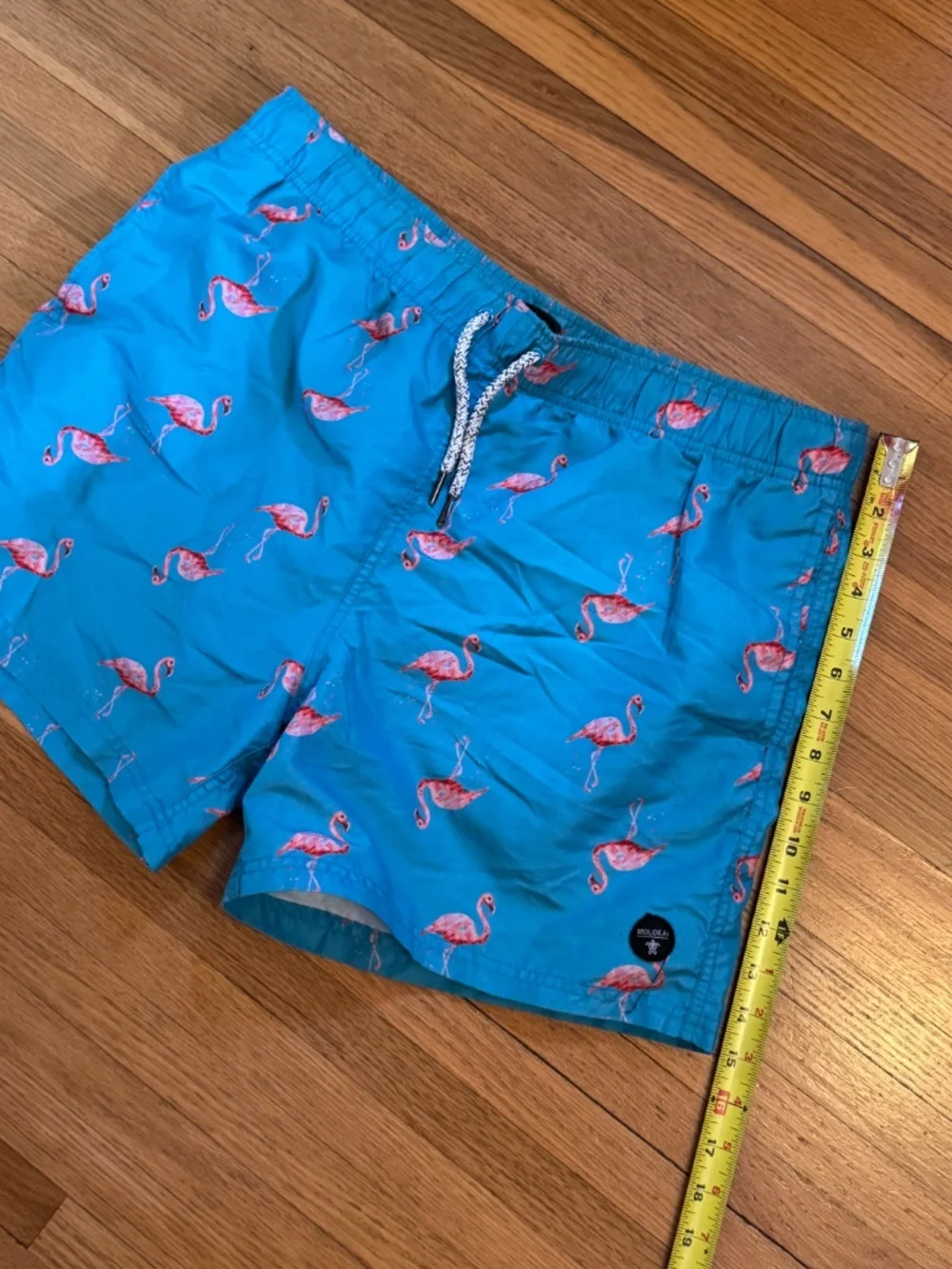 Molokai Surf Co Mens Swim Trunks Size Large Flamingos